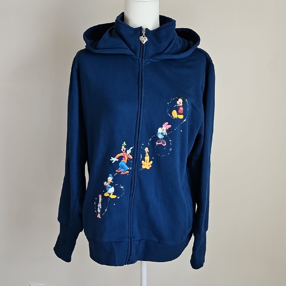 Disney Bradford Exchange LG Zip Sweatshirt Hoodie Disney Characters